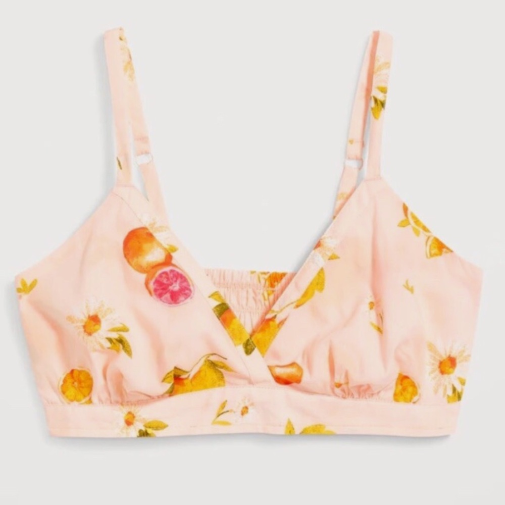 NWTs Old Navy Women's Peachy Pastel Floral & Fruit Print Crop Top - Picture 5 of 13